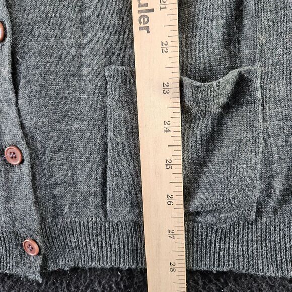 Halston Womens Sweater Gray Size Medium Acrylic/Wool Blend Button Down Pockets - Picture 4 of 12